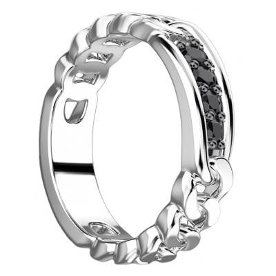 925 Silver & Black Spinel Cosmopolitan Ring - ESA014 - Zancan