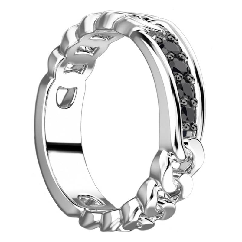 925 Silver & Black Spinel Cosmopolitan Ring - ESA014 - Zancan