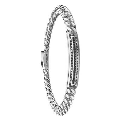 Bracelet Cosmopolitan Spinelles Noirs et Argent, Longueur 19 cm à 21 cm- EXB653 - Zancan