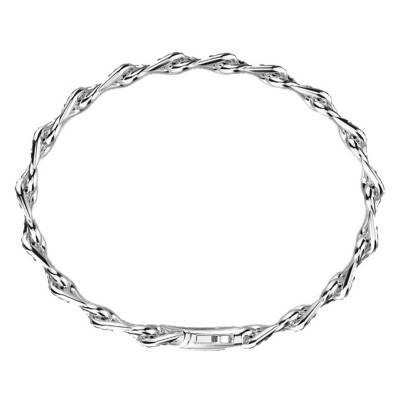 925 Sterling Silver & Black Stone Cosmopolitan Bracelet, Length 19 cm to 21 cm - ESB220 - Zancan