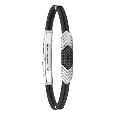 Bracelet Cosmopolitan en Argent 925 & Spinelles Noirs, Longueur 19 cm à 21 cm- EXB642 - Zancan