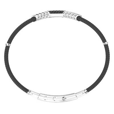 Bracelet Cosmopolitan en Argent 925 & Spinelles Noirs, Longueur 19 cm à 21 cm- EXB642 - Zancan