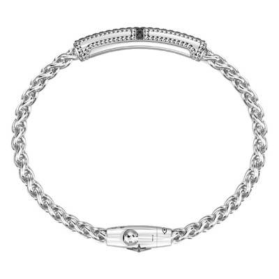 Bracelet Cosmopolitan Spinelles Noirs & Argent 925, Longueur 19 cm à 21cm- EXB827 - Zancan