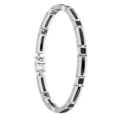Bracelet Céramik , Spinelles noirs, Céramique & Argent 925, Longueur 21 cm -KXB049 - Zancan