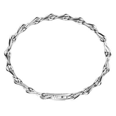 Sterling Silver 925 Cosmopolitan Luxury Interlocking Link Bracelet, 19 cm to 21 cm - ESB222 - Zancan