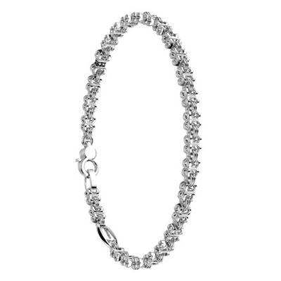 Bracelet Insignia Maillons Spinelles Noirs & Argent 925, Longueur 19 cm à 21 cm -EXB595 - Zancan