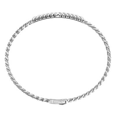 Bracelet Cosmopolitan en Argent avec Chaîne Gourmette et Étiquette, Longueur de 19 cm à 21 cm- EXB656 - Zancan