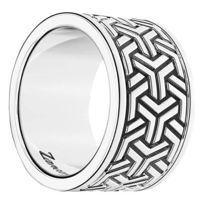 925 Silver Geometric Pattern Cosmopolitan Ring - EXA093 - Zancan