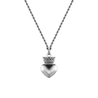 925 Silver Vintage Heart Necklace, 50 cm Length - EXC590 - Zancan