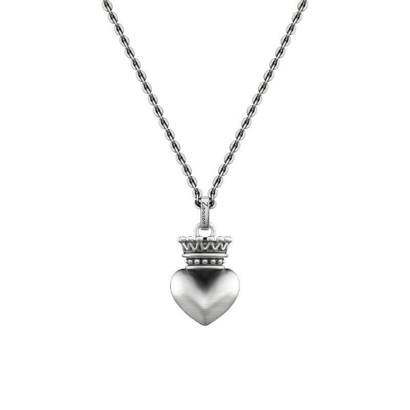 925 Silver Vintage Heart Necklace, 50 cm Length - EXC590 - Zancan