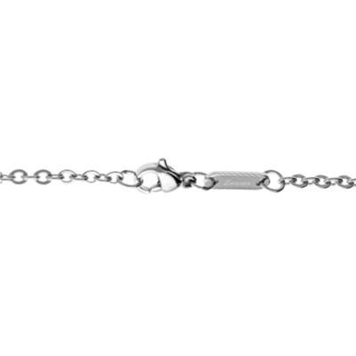 Collier Hiteck Plaque Saphir Blanc & Acier EHC096, Longueur 50 cm - Zancan