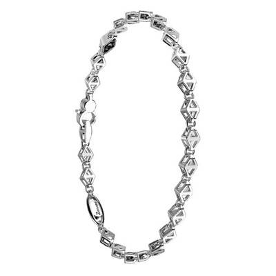925 Silver & Black Spinel Insignia Bracelet, 19 cm to 21 cm - EXB596 - Zancan