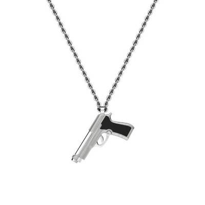 925/1000 Silver Vendetta Pistol Necklace, 50 cm - EXC320 - Zancan
