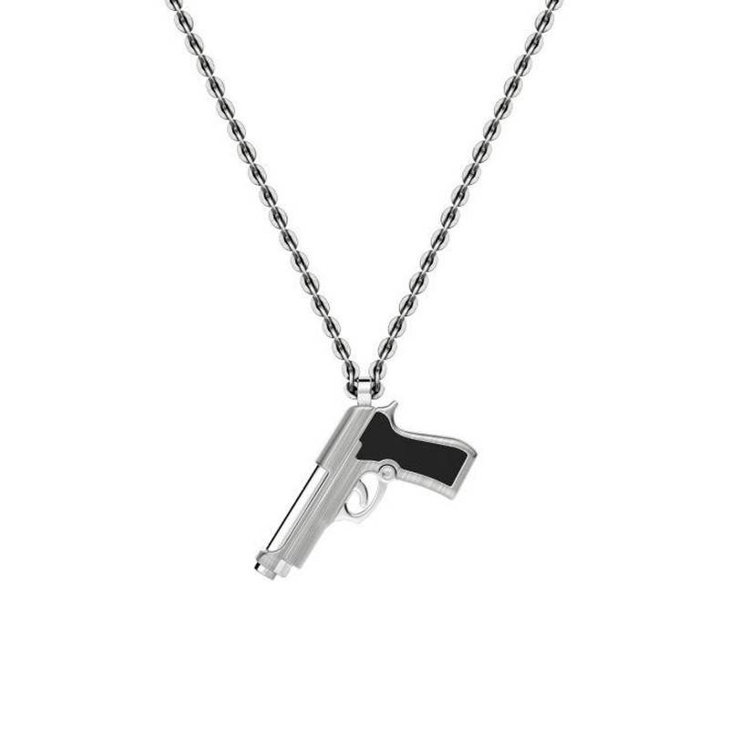 925/1000 Silver Vendetta Pistol Necklace, 50 cm - EXC320 - Zancan