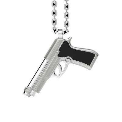 925/1000 Silver Vendetta Pistol Necklace, 50 cm - EXC320 - Zancan