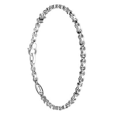 925 Silver & Black Spinel Insignia Bracelet, Length 19 cm to 21 cm - EXB601 - Zancan