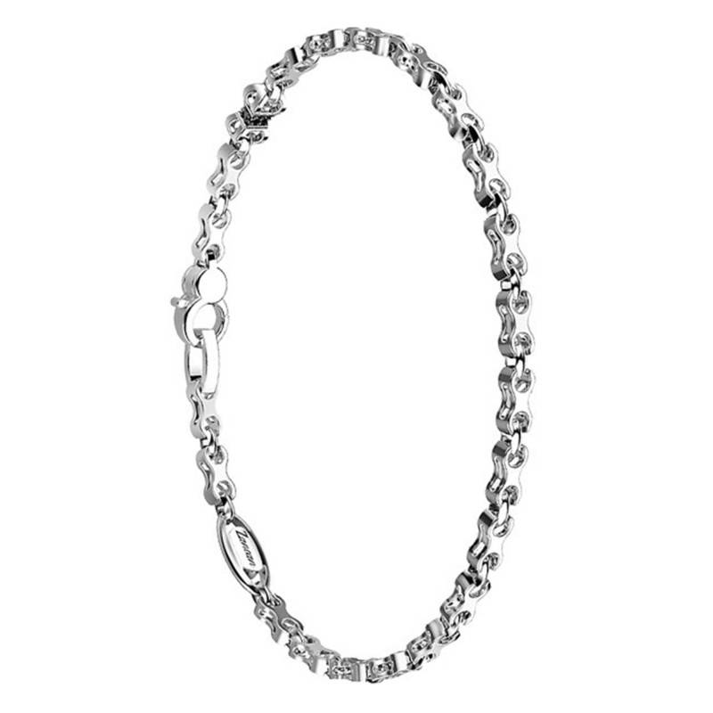 925 Silver & Black Spinel Insignia Bracelet, Length 19 cm to 21 cm - EXB601 - Zancan
