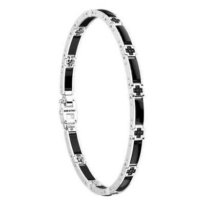 Bracelet Céramik en Spinelles Noirs, Céramique & Argent 925, Longueur 21.5 cm - KXB048 - Zancan