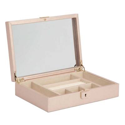 Boite à Bijoux Cuir Rose Gold Palermo Moyenne - Wolf 1834