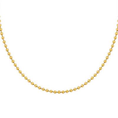 750/1000 Yellow Gold Bead Chain, Length 42 cm, Width 1.50 mm - Buelling