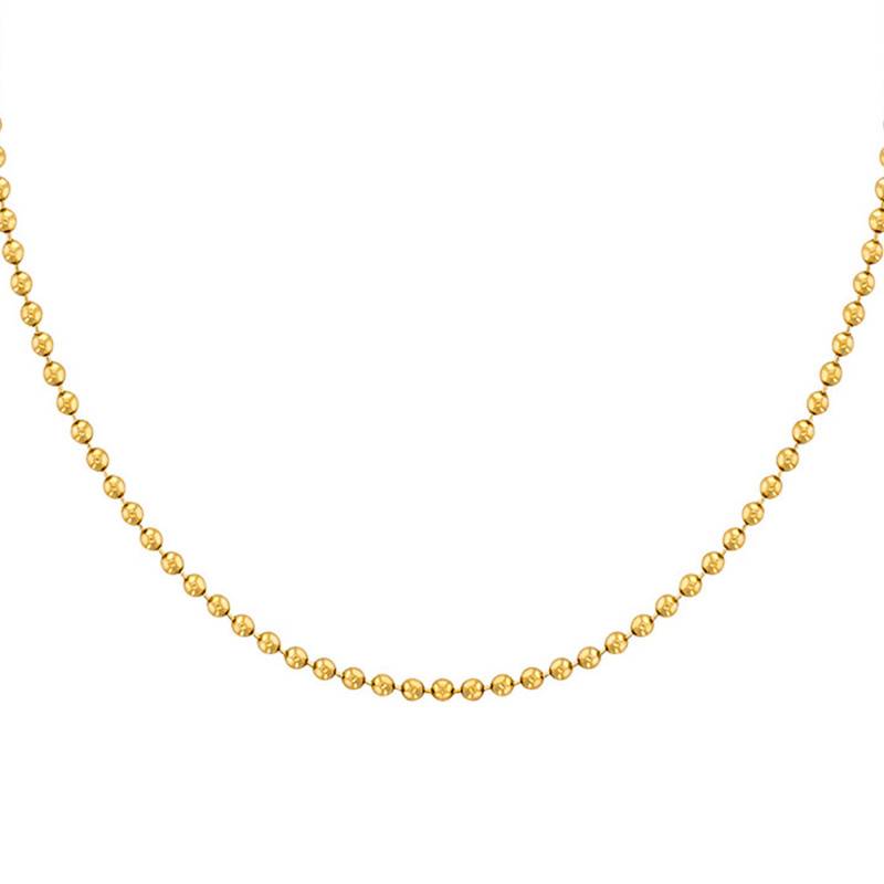 750/1000 Yellow Gold Bead Chain, Length 42 cm, Width 1.50 mm - Buelling