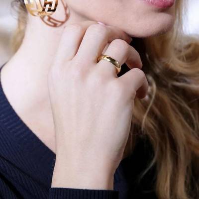 Yellow 18K Gold-Plated Etruscan Faith Mirage Ring - Etrusca Gioielli