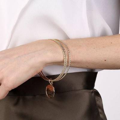 Bracelet multibrin or plaqué avec pièce - Etrusca Gioielli