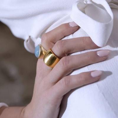 Gold-Plated Silk Effect Ring - Etrusca Gioielli