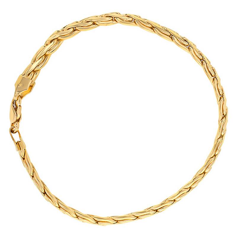 750 Yellow Gold S-Link Bracelet, Width 3 mm to 6 mm, Length 19 cm - Manillon