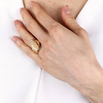 Yellow Gold-Plated Dune Wave Ring - Etrusca Gioielli