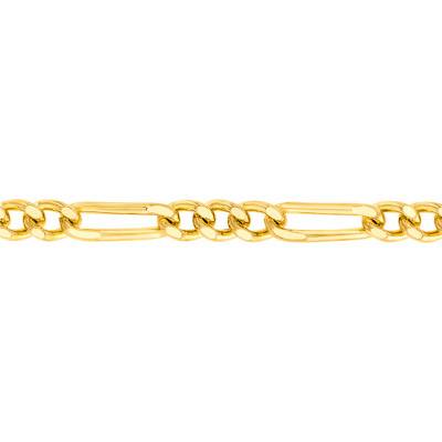 Bracelet Maille Cheval Alternée Triple, Or Jaune 750, Longueur 16 cm, Largeur 1,40 mm à 6,00 mm - Manillon