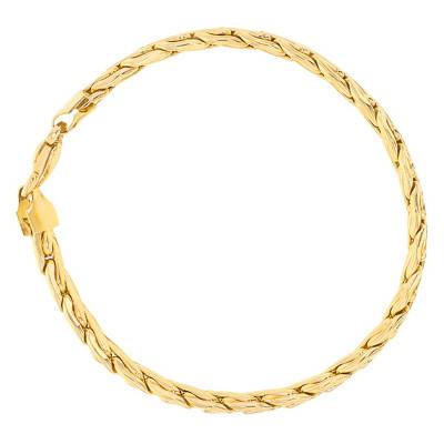 Bracelet Maille S Or Jaune 750, Largeur 3 à 6 mm, Longueur 18 cm - Manillon