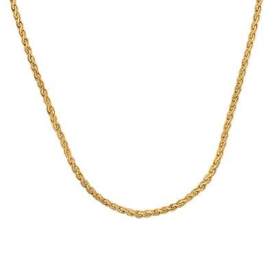 Chaîne Maille S Or Jaune 750, Longueur 42 cm, Largeur de 3,00 à 6,00 mm - Manillon