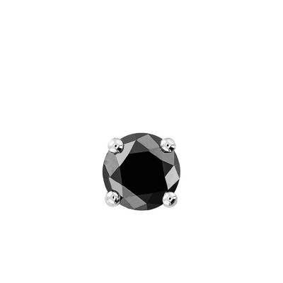 1 Boucle d'Oreille Diamant Noir Argent - Ocarat