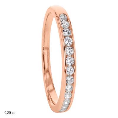 Alliance Anténor en Or Rose 750 & Diamants GSI2 0,20 ct - Alliantine