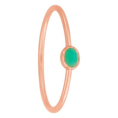 Idylle Rose Gold-Plated Chrysoprase Ring - Size 50 - Senzou