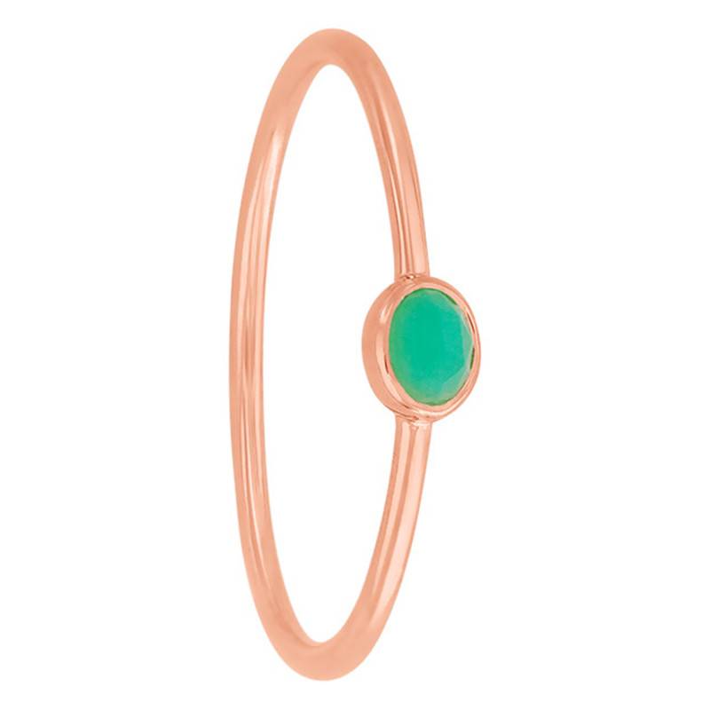 Idylle Rose Gold-Plated Chrysoprase Ring - Size 50 - Senzou