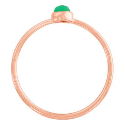 Idylle Rose Gold-Plated Chrysoprase Ring - Size 50 - Senzou