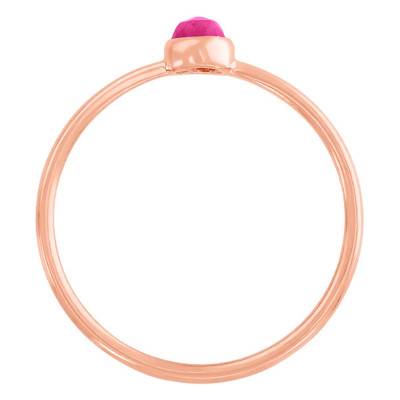 Bague Idylle Agate Fuchsia Plaqué Or Rose - Taille 50 ou 52 - Senzou