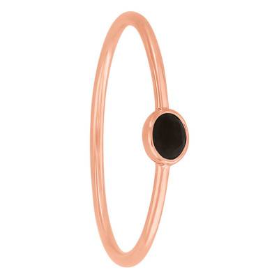 Bague Idylle Onyx Plaqué Or Rose - Taille 50 - Senzou