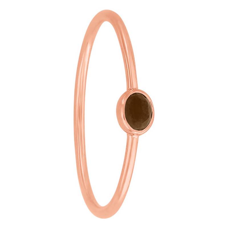 Idylle Rose Gold-Plated Smoky Quartz Ring - Size 50-52-54 - Senzou