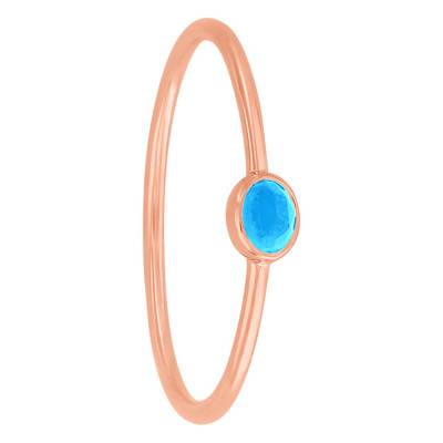 Bague Idylle Turquoise Plaqué Or Rose - Taille 50 - Senzou