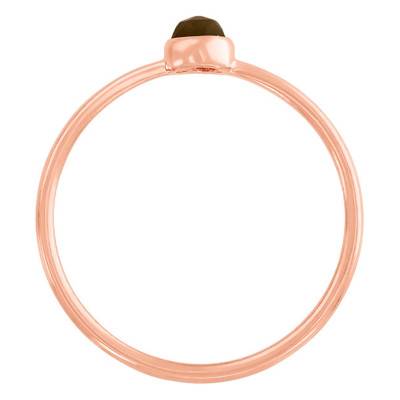 Idylle Rose Gold-Plated Smoky Quartz Ring - Size 50-52-54 - Senzou