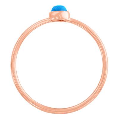 Bague Idylle Turquoise Plaqué Or Rose - Taille 50 - Senzou