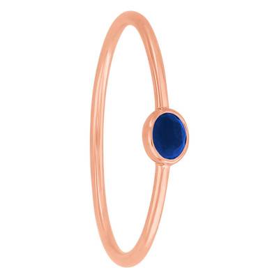 Idylle Rose Gold-Plated Lapis Lazuli Ring - Size 50 - Senzou