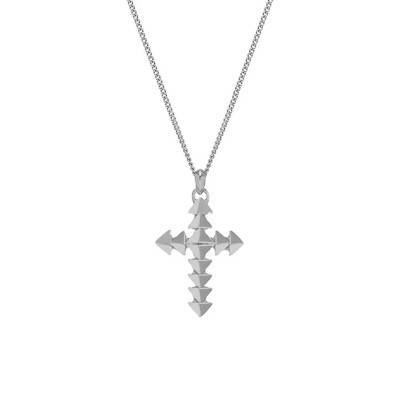Stainless Steel Chain and Cross Necklace, 65 cm Length - Northskull