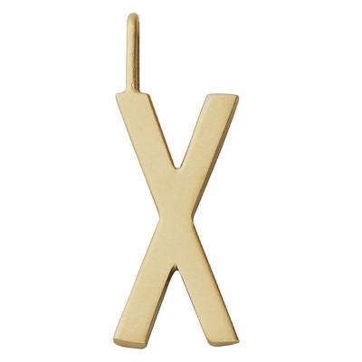 Yellow 18K Gold-Plated Charm Letter X Pendant - Design Letters