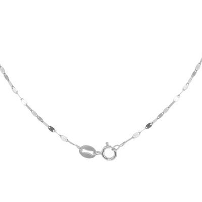 Chaîne Maille Forzantina en Platine, Largeur 1,50 mm, Longueur 46 ou 51 cm - Manillon
