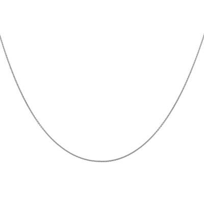 Chaîne Maille Forçat Ronde en Platine, Largeur 0,90 mm, Longueur 41 à 51 cm - Manillon