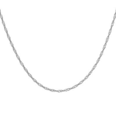 Chaîne Maille Singapour en Platine, Largeur 1,4 mm, Longueur 41 ou 46 cm - Manillon